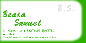 beata samuel business card